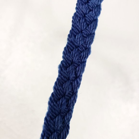 Women's Blue Knit Braided Lined Cell ID Purse Crossbody Shoulder Bag - Picture 5 of 10